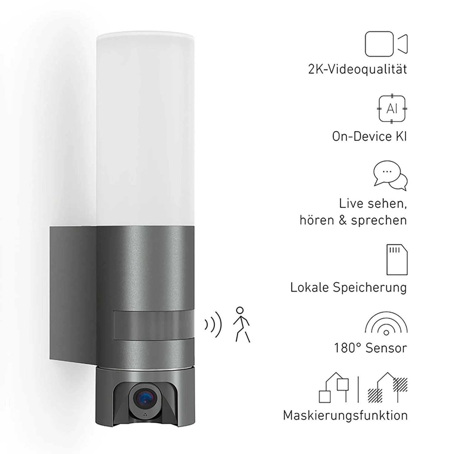 Steinel LED-Außenleuchte L 625 CAM SC mit QHD-Weitwinkelkamera Anthrazit kaufen bei OBI