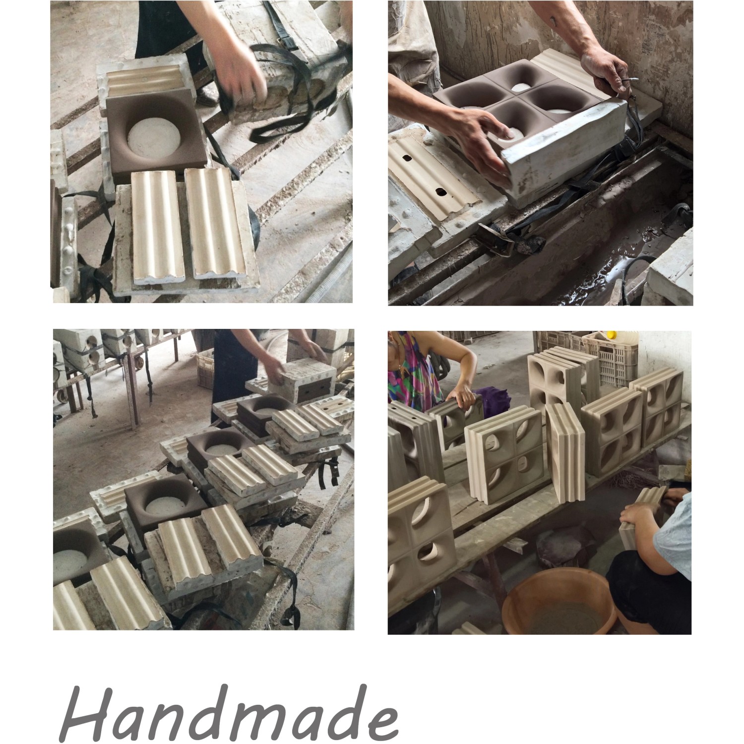 Handgefertigte Keramiksteine Style'n Art Daisy in der Produktion.