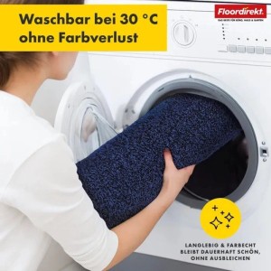 Floordirekt Badematte Nasa Waschbar Verstärkte Kanten Dunkelblau 86 x 150 cm