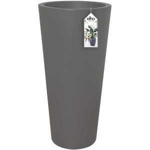 Hoher, anthrazitfarbener Elho Blumentopf Pure Straight, Ø 38,5 cm, für Innen- und Außenbereich.
