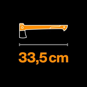 Fiskars X-series Universal-Axt X13, ultraleicht, 35,5 cm Länge, orangefarbener Griff.