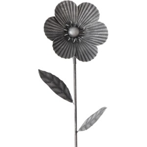 Silberner Boltze Gartenstab Garden Prato aus Metall, Blumendeko für den Garten.