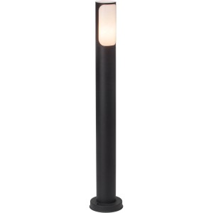 Anthrazitfarbene Brilliant Pollerleuchte Gap für den Außenbereich. Moderne Wegeleuchte aus Metall und Kunststoff.