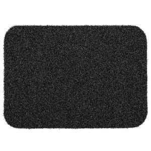 Anthrazitfarbene OBI Kunststoffmatte für den Außenbereich, 40x60 cm, mit rutschfestem Rücken.