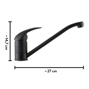 baliv Küchenarmatur KI-1520, Einhebelmischer, Schwarz Matt, schwenkbar.