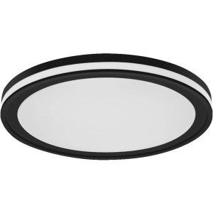 Runde Ledvance Smart+ WiFi Deckenleuchte Orbis Circle, 46 cm, tunable white, mit schwarzem Rand.