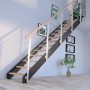 Treppe Kos 12 Stufen Buche Geölt 87 cm Design-Geländer Schwarz FSC®_9