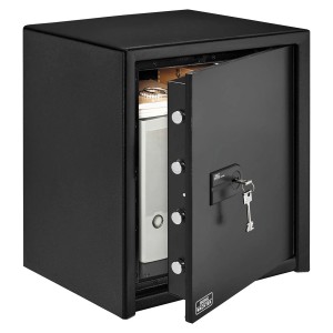 Burg-Wächter Profi-Safe PRS 540 K, Tresor mit geöffneter Tür, innenliegendem Fachboden und Ordner.