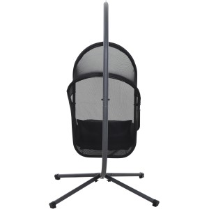 Siena Garden Hängesessel Yobaya Cool Black, faltbarer Schwebesessel mit Stahlgestell und Air Mesh Bezug.