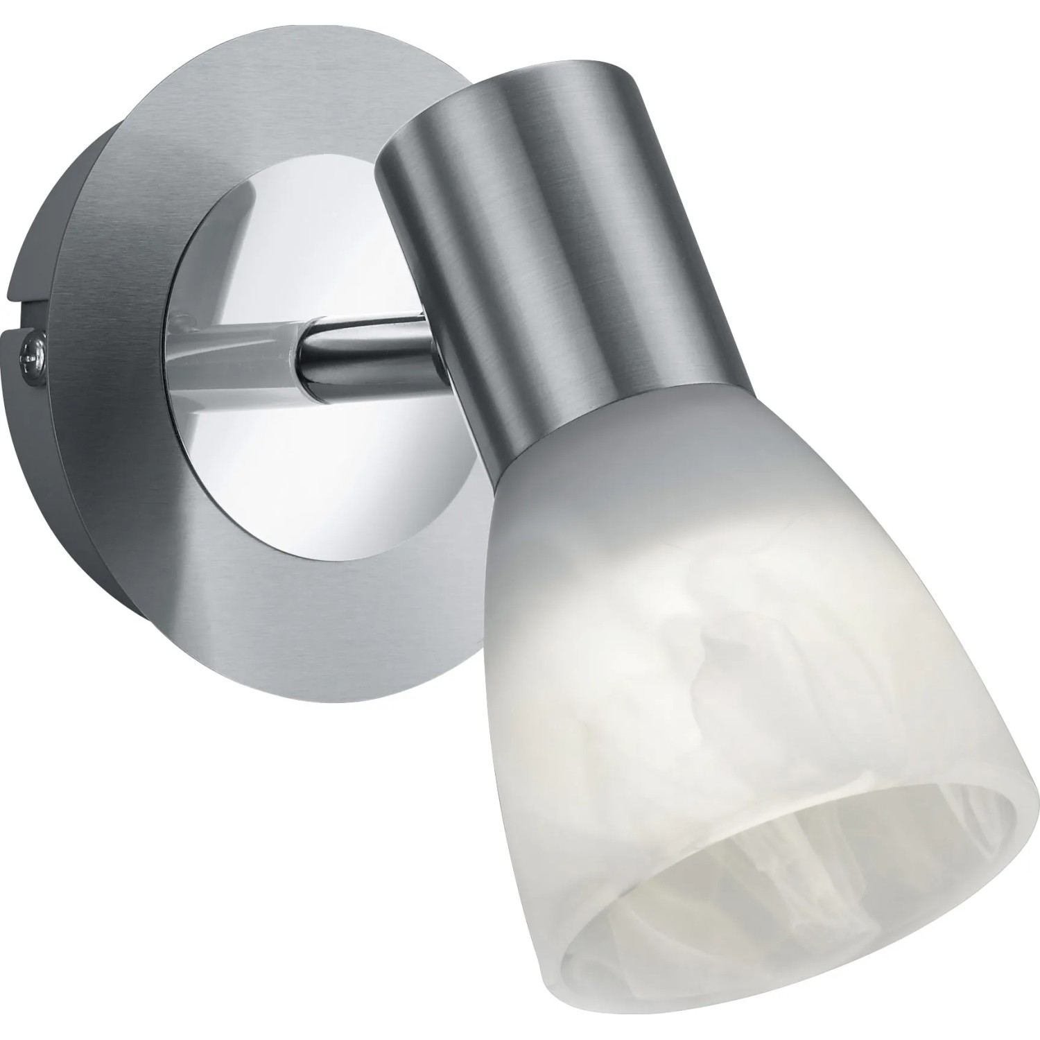 Trio LED-Spot Levisto, 1-flammig, Nickel matt mit alabasterfarbenem Glas.