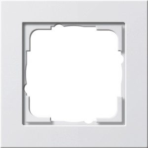 Gira E2 Abdeckrahmen 1-fach, reinweiß matt für Schalter und Steckdosen.