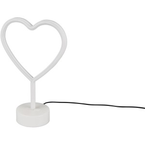 Weiße Reality LED Tischleuchte Heart, 29,6 cm, Herzform, für romantische Beleuchtung.