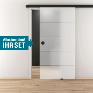 Novadoors Schiebetür-Set Ontario 190 cm Schwarz