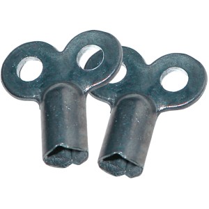 2er Set Sanitop-Wingenroth Entlüftungsschlüssel für Heizkörper aus vernickeltem Stahl.