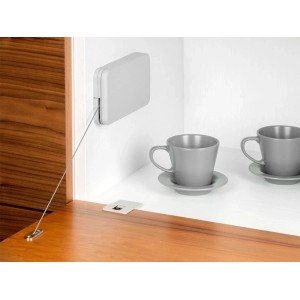 Emuca Klapptürmechanismus Miniwinch mit Abdeckung 14 kg Stahl und Kunststoff Grau