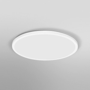Weiße, runde Ledvance Smart+ LED-Deckenleuchte Orbis Ultra Slim mit Rücklicht, Ø 40 cm.