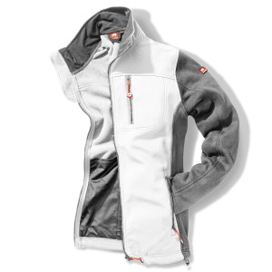 Weiße Bullstar Worxtar Strick-Softshelljacke, Größe S, für Arbeitskleidung.