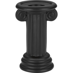 Schwarzer Kerzenhalter im Modern Antique Stil, 10,1 cm hoch, aus Keramik.