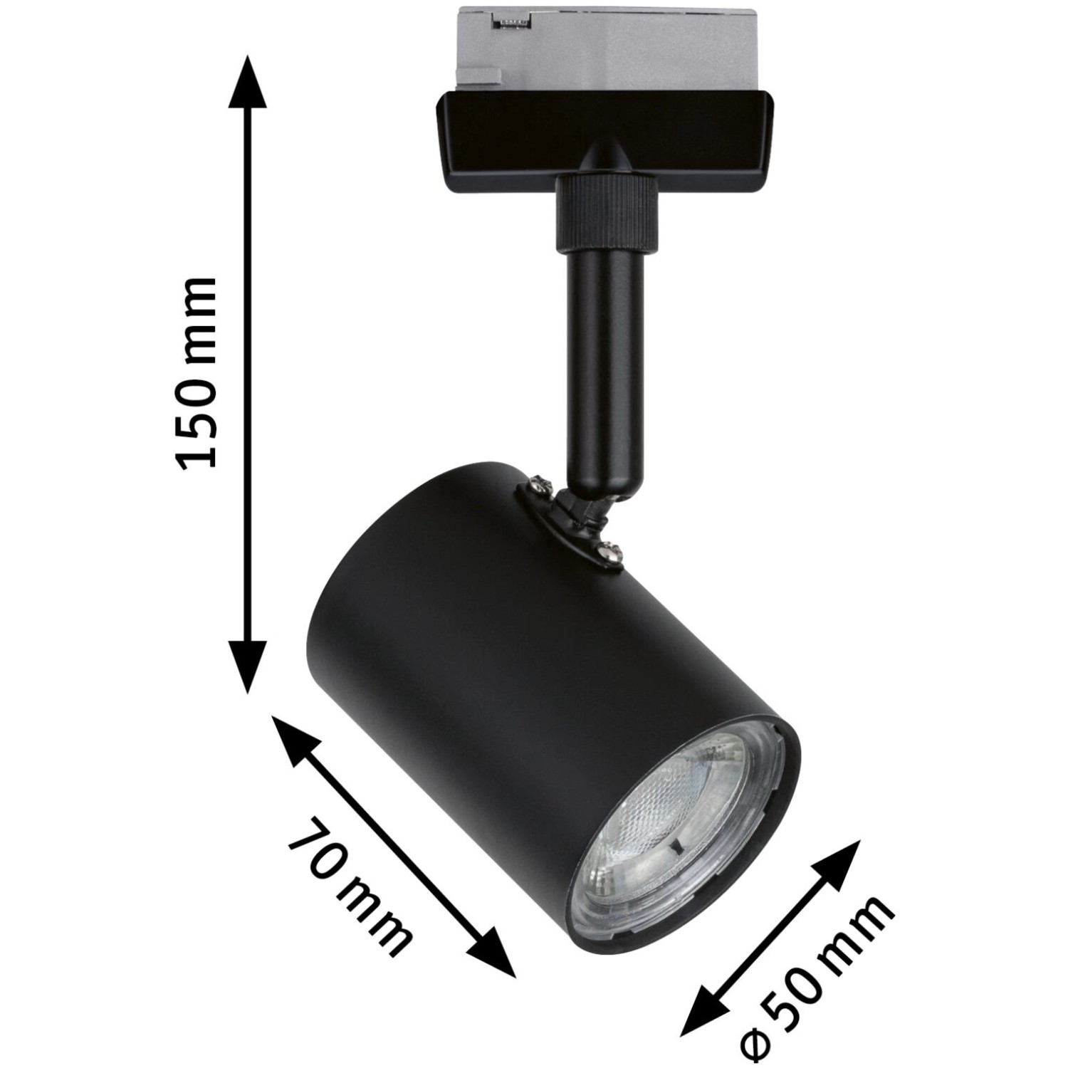 Schwarzer Paulmann Urail LED Spot Limba für Schienensysteme, 4W, 3000K.