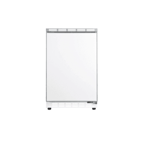 Respekta Unterbaukühlschrank Ilian in Weiß, Frontansicht. Kompakter Kühlschrank für kleine Küchen.