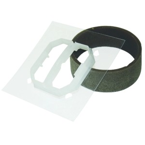 Logus Dichtungssatz IP44 für Doppelschalter, bestehend aus Dichtung, Rahmen und Folie.