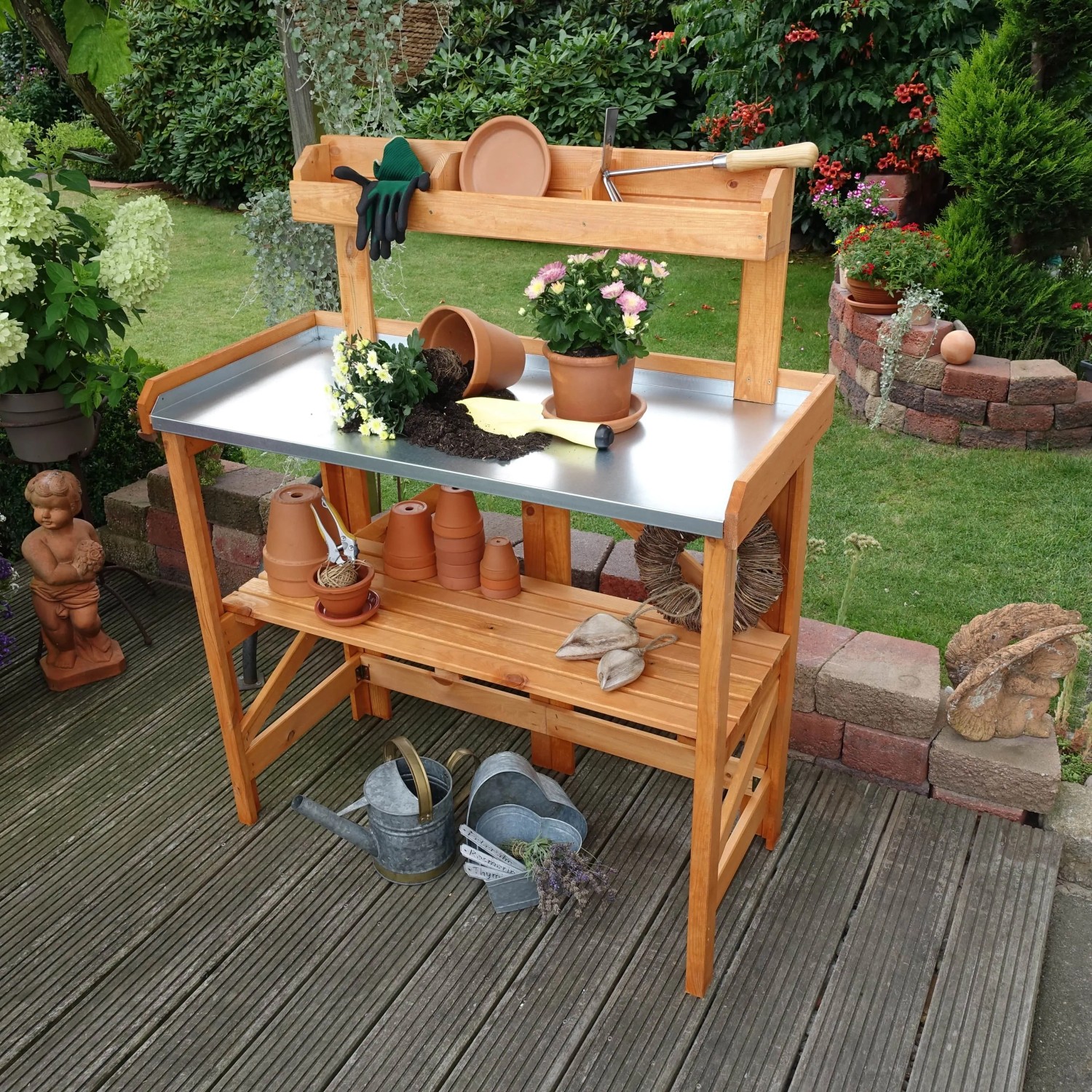 sideboard cabinet Scarlett with 5 Drawers & 4 Doors, Oak/Oak, 101 Inch by Charlton Home supported by sturdy metal