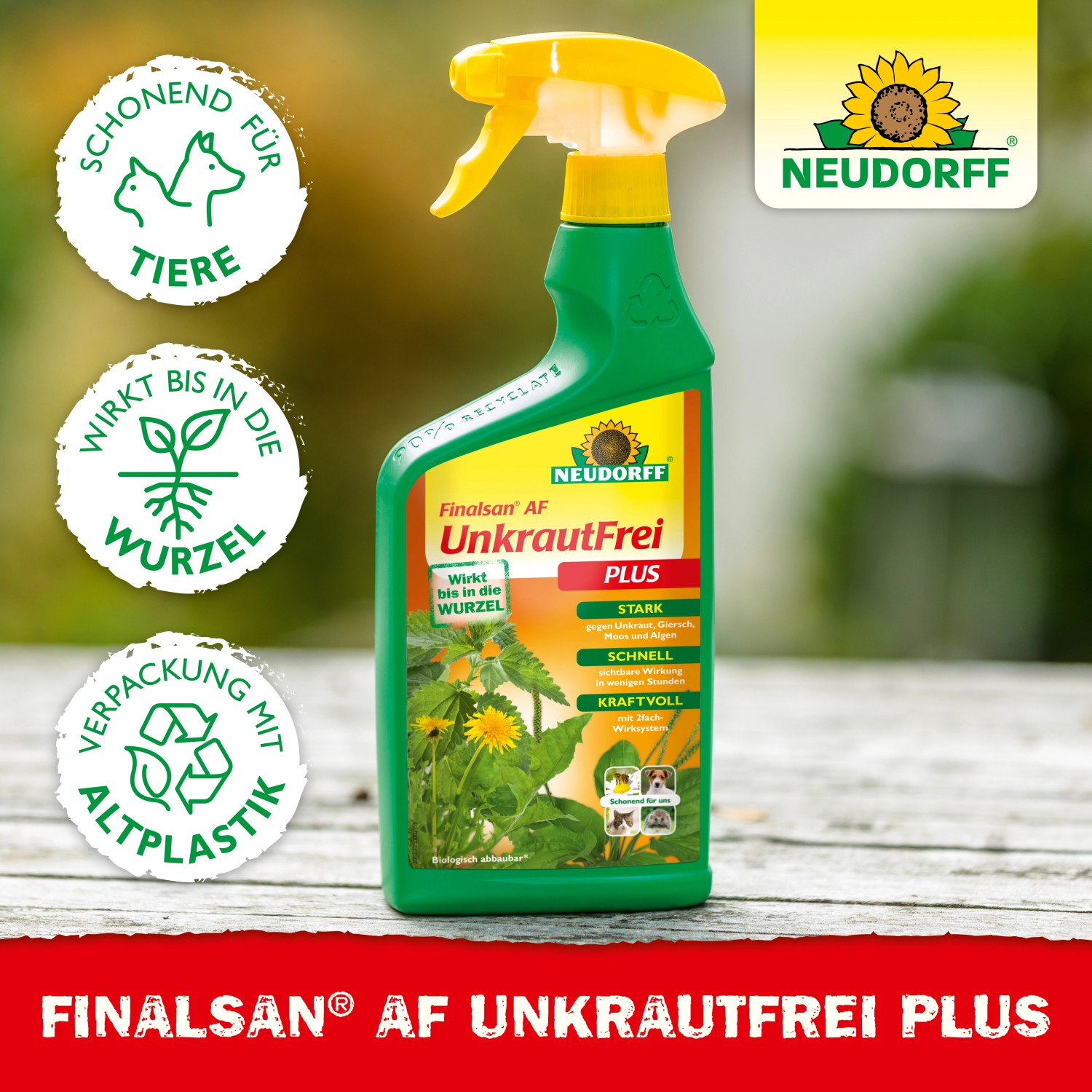 Neudorff Finalsan AF Unkraut-Frei Plus 750ml Flasche zur Unkrautbekämpfung im Beet.