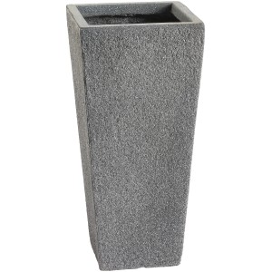 Anthrazitfarbener Pflanztopf/Pflanzsäule aus Fibreclay, 50,5 cm hoch.