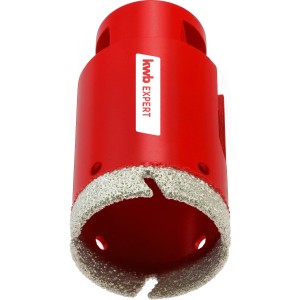 kwb Fliesenbohrer, Ø 35mm, für Winkelschleifer. Roter Bohrkopf mit Diamantbestreuung.