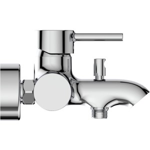 Chromfarbene Ideal Standard Ceraline Wannenarmatur zur Wandmontage.