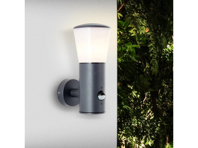 Lampada Da Parete Esterna Brilliant Cliffi Con Rilevatore Di Movimento - Antracite, IP44, E27 Dimmerabile