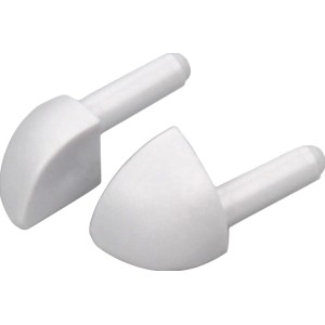 Ecke Viertelkreis Abschlussprofil, 6mm, weiß matt, 4er-Set für Fliesenschienen.