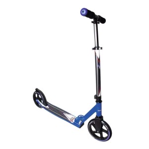 Blauer Muuwmi Aluminium Scooter Tretroller mit 205 mm Rädern, höhenverstellbar, für Kinder und Erwachsene.