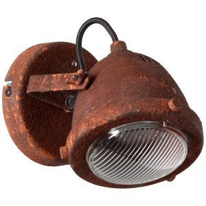 Rostfarbiger LED-Spot Carmen für Wand- oder Deckenmontage. Inklusive Leuchtmittel.