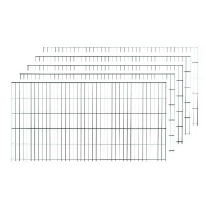 Einzelstabmattenzaun-Set Grün 10 Stück je 75 cm x 200 cm