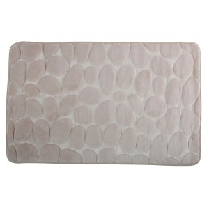 Beige MSV Badematte Kiesel, 50x80 cm, mit Kieselstein-Optik für Badezimmer und Dusche.