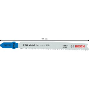 Bosch Stichsägeblatt T 123 XF für Metall, 3er-Pack. Geeignet für Bleche, Rohre und Profile.