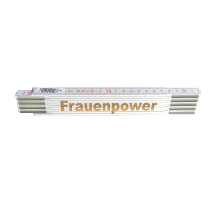 Stabila Zollstock mit Lasergravur "Frauenpower", 2 m, aus Buchenholz, Messwerkzeug.