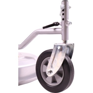 Detailaufnahme Rad des Texas Benzin-Profi Rotormähers Multi Cut 610.