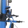 Detailansicht des Güde Langholzspalters GHS 1000/14TEZ-A, blau, mit Bedienelementen und Transportvorrichtung.