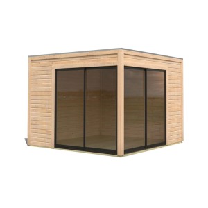 Karibu Gartenhaus Dillen 3 mit Schiebetür Natur