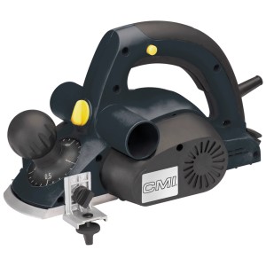 CMI Elektrohobel 750 W: Hobelmaschine mit Staubfangsack, Führungsschiene und Hobelmesser.