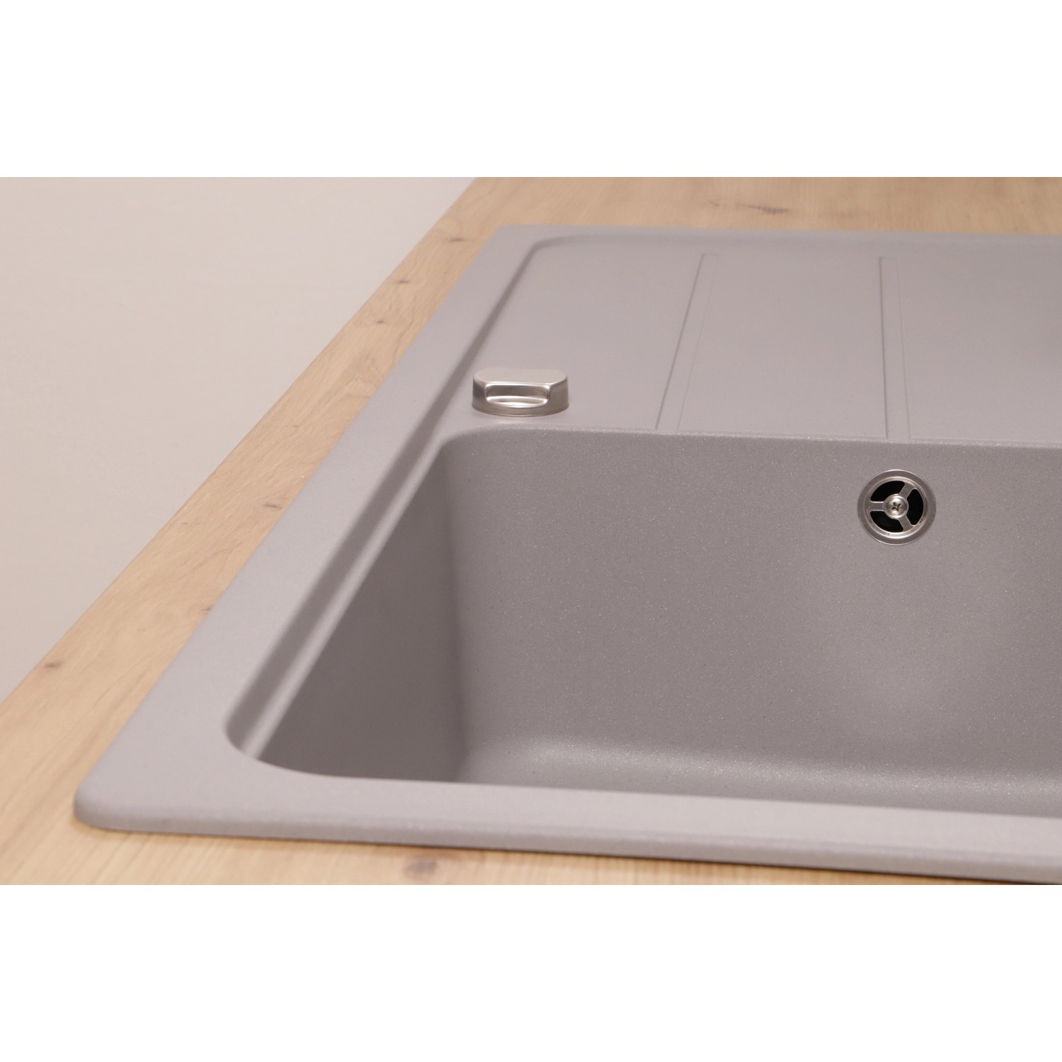 Respekta Einbauspüle Massivgranit Austin 100 cm x 50 cm Grau_5