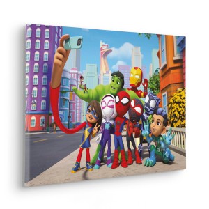 Komar Keilrahmen Spiderman Selfie, 40x60 cm, Wandbild mit Comic-Superhelden.