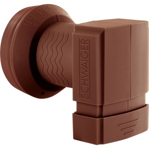 Schwaiger Single-LNB Sun Protect Digital in Ziegelrot für SAT-Anlagen.