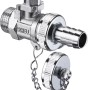 Schell Kugelhahn 1/2 Zoll mit Schlauchverschraubung, matt verchromt für Heizungsinstallation.