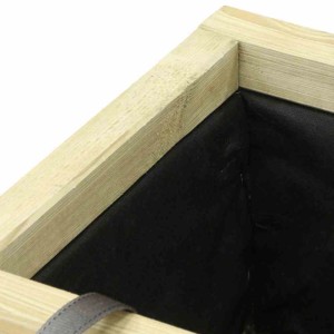 Detailansicht des Siena Garden Pflanzkastens Taunus Modern aus Kiefernholz.