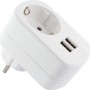 Weißes Steckdosen Ladegerät mit 2 USB-Anschlüssen für Computer & Multimedia Zubehör.