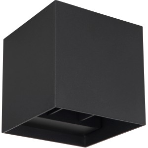 Moderne, schwarze LED-Außenleuchte Veronika von Globo, quadratisch, 100x100 mm.