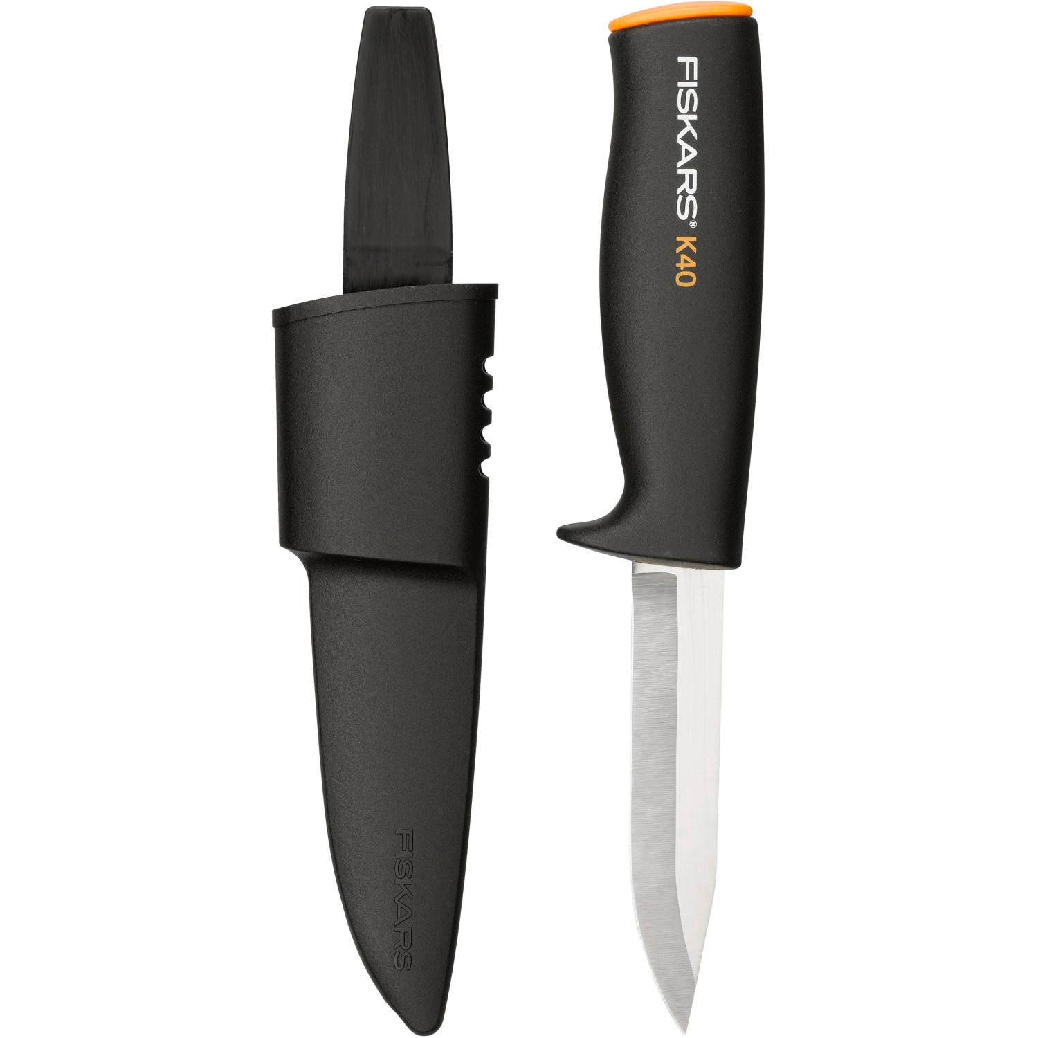 Fiskars Universalmesser K40 mit Köcher, Gartenhelfer für Haus, Garten und Outdoor.